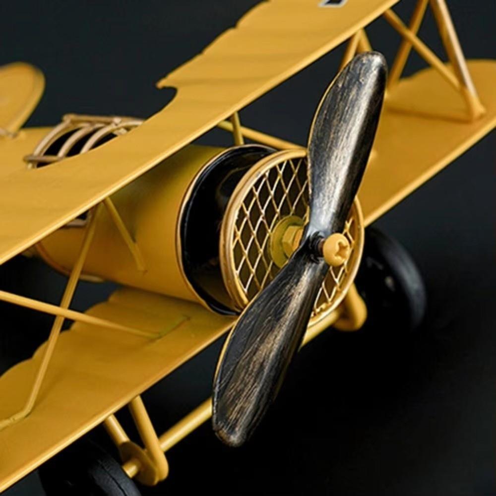 Wrought Iron Airplane Model Ornament Metal Construction Iron Aircraft Model Desktop Decor