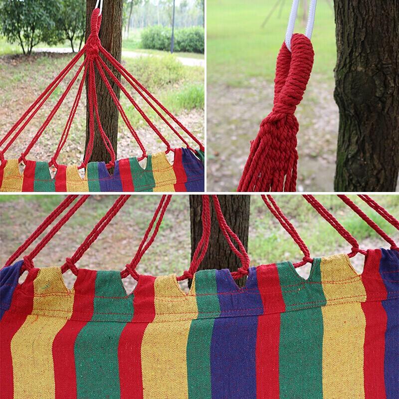 Makizaza Outdoor Rainbow Canvas Hammock