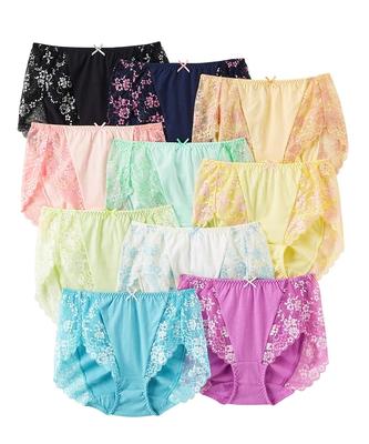 Шорты Назад M Комплект, 10 предметов, 100% хлопок, Нижнее белье, Женское, Кружево,