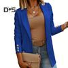 Women Suit Coat Lapel Long Sleeve Open Front Solid Color Dress Coat Business Work Casual Jacket Office Clothes Outwear
