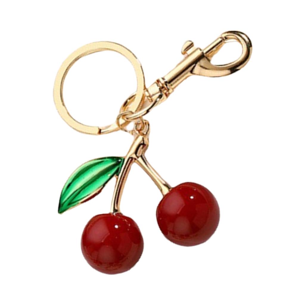 Unique Resin Cherry Pendant With Leopard Print Designs Purse Charm For Fashionable Women And Accessory Collectors