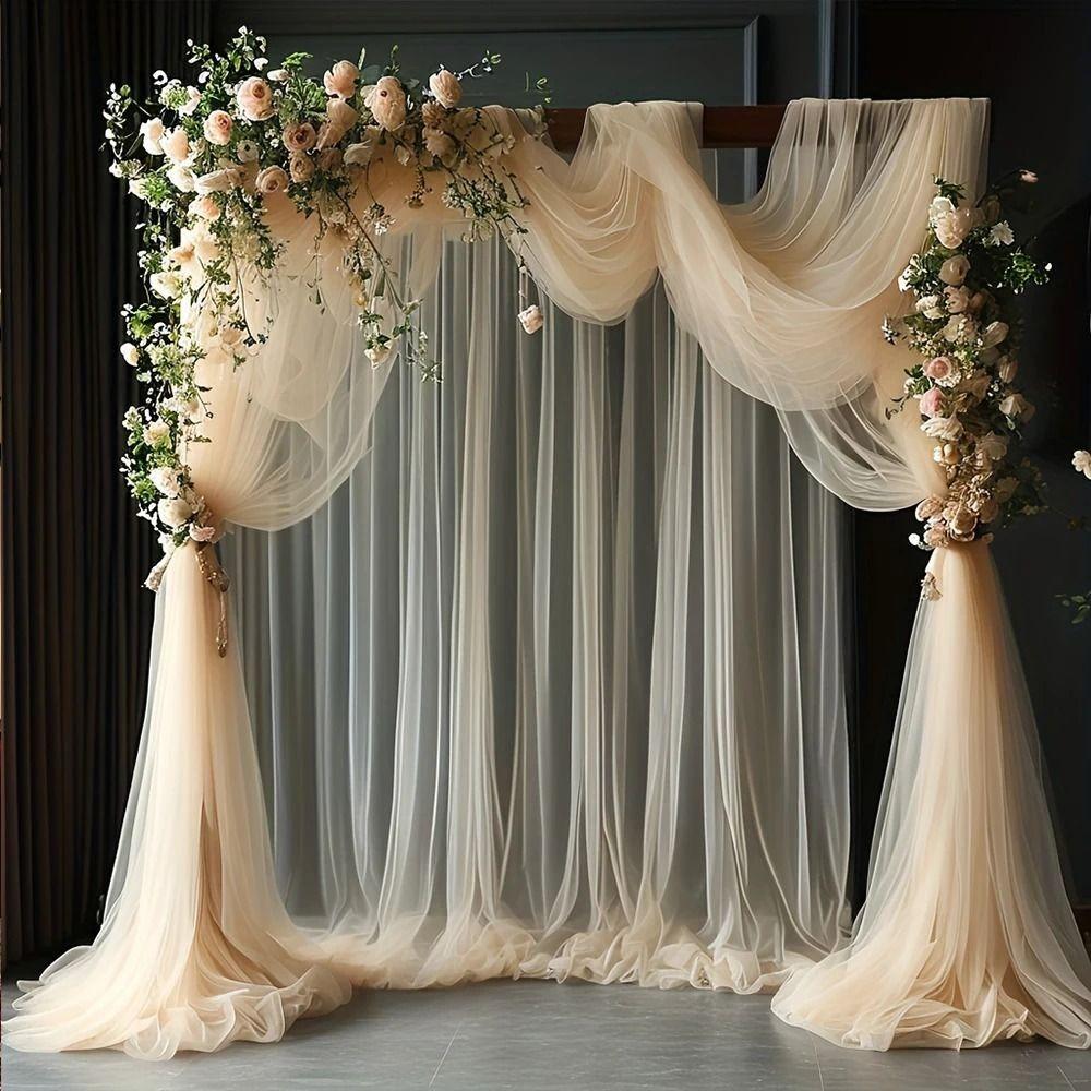 Width 160CM Wedding Tulle Arch White Pink Backdrop Fabric Arch Draping Fabric Wedding
