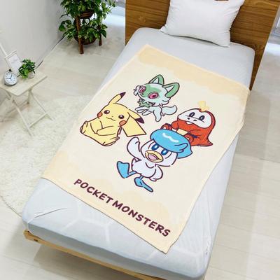 MORIPiLO Towel Blanket Featuring and Squash Flannel Half Soft To the Unisex Summer Paldea Morishita Makura Pokémon Pikachu, Meowth, Hogtail, (Micro