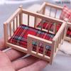 1:12 Baby Crib Bed Baby Cot Furniture Model Miniature Decor Toy Doll House Accessories