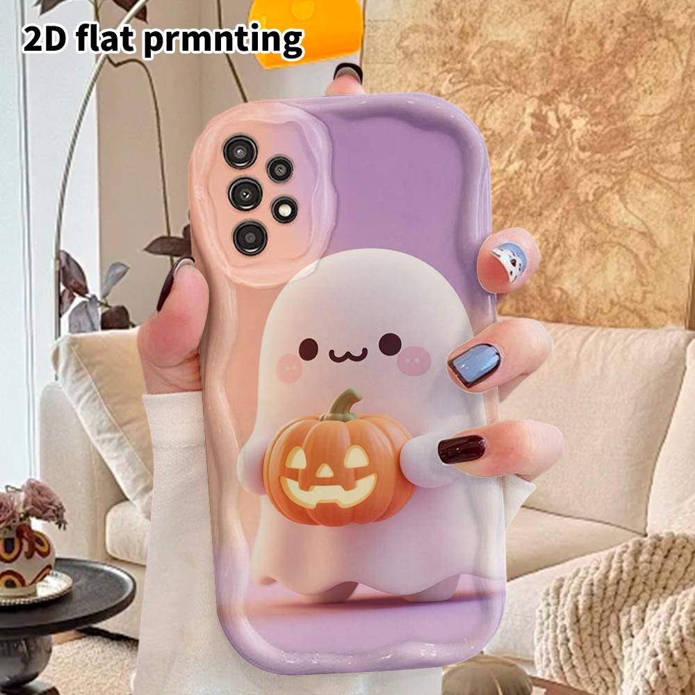 Phone Case: 2D Flat Samsung Galaxy A34 A35 M05 M06 S20 S22 S21 FE Plus 5G Protective Case, Couple Style, Hugging a Pumpkin, Christmas and Halloween Gi