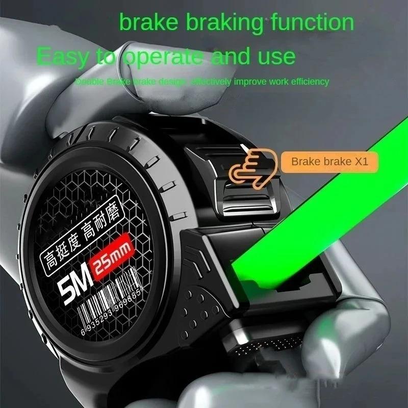 5/7.5/10M High Precision Thickened Self-lock Tape Measure Fluorescent Wear-resistant Steel Tape Measuring Tape Gauging Tools