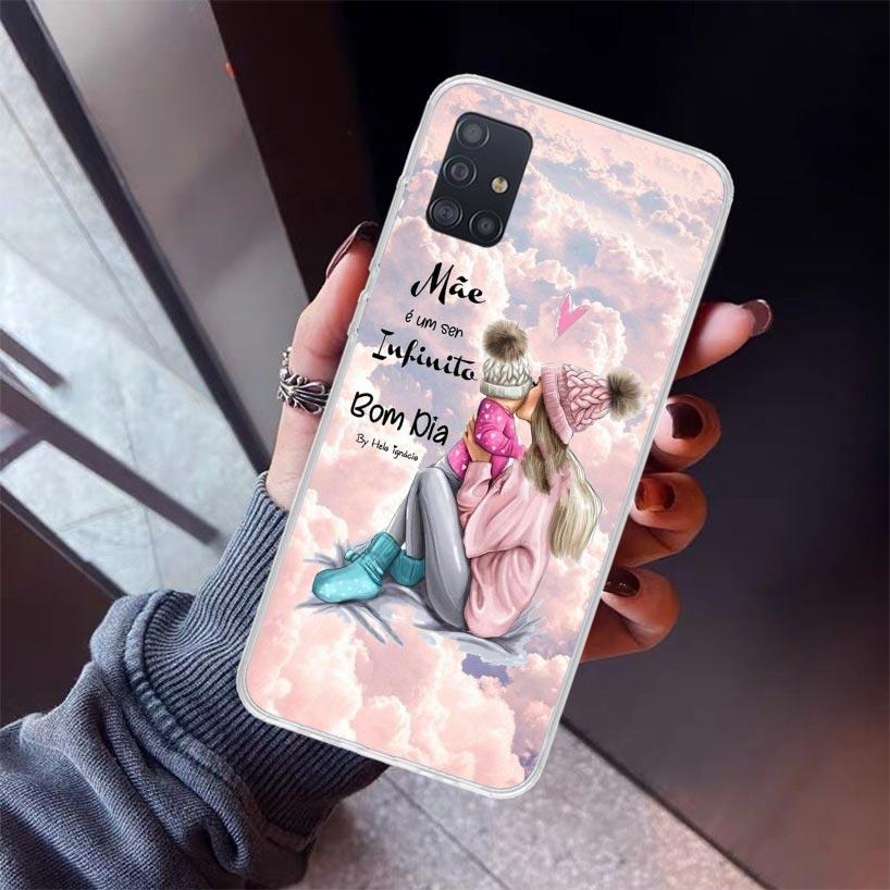 Girl Super Baby Mom Pink Phone Case For Samsung Galaxy A12 A52S A42 A32 A22 A51 A50 Note 20 Ultra 10 S10 Plus A71 A70 A31 A30 A1