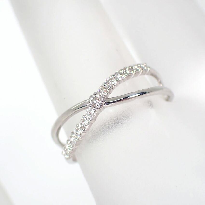 [Used] K18WG Diamond/0.17ct/Ring/Size 11/g427-49