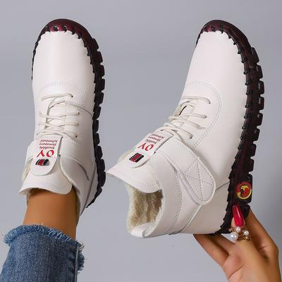 Мода 2025 Новые женские ботинки Удобные плоские ботильоны Роскошные повседневные Утепленные теплые туфли для мамы Модные хлопковые туфли ручной работы Женские