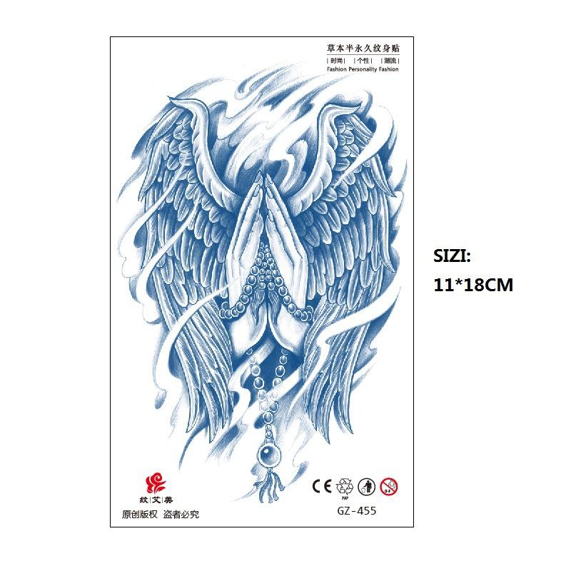 Herbal Juice Tattoo Sticker Geisha Bergamot Brahma Blossom Back Arm Back Non-Reflective Keep 15 Days Sticker