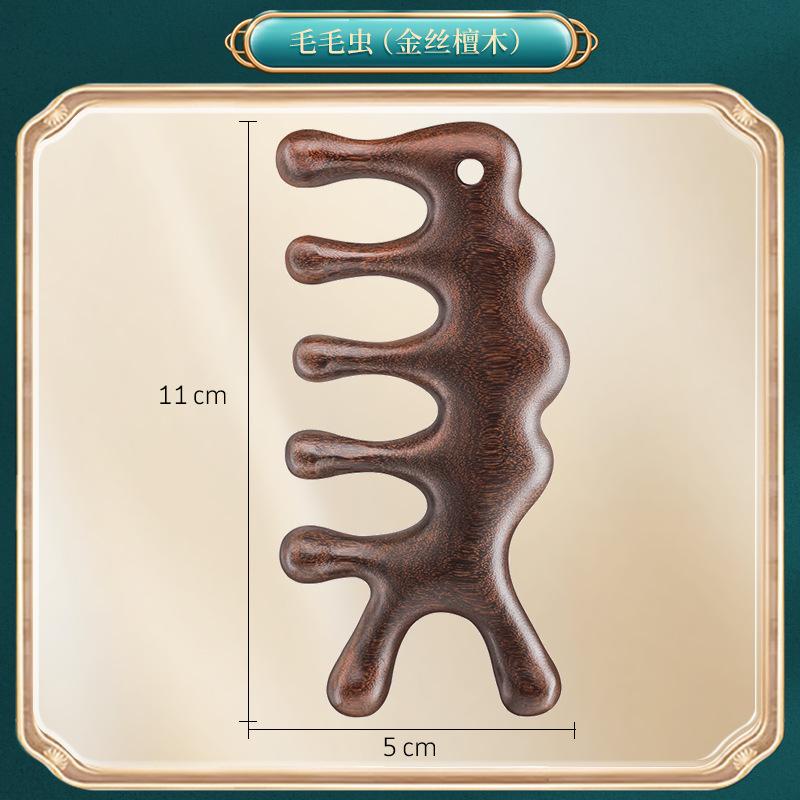 Portable Five-Claw Natural Sandalwood Massage Comb Wood Head Meridian Scalp Therapy Comb for Hair Styling and Relaxation