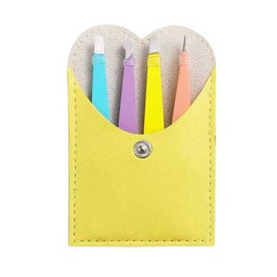 Yousheng 1 набор пинцетов для ресниц с защитой от ржавчины, легко носить с собой, с сумкой для хранения, скошенный дизайн рта, многофункциональный аксессуар для макияжа из нержавеющей стали