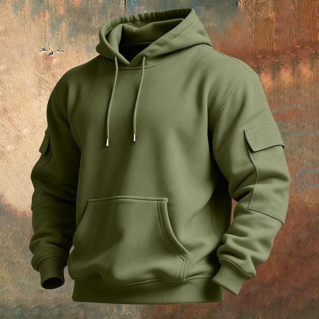 Men's Solid Color Sweatshirt Hoodie Men's Sports Large Size Casual Sweatshirt