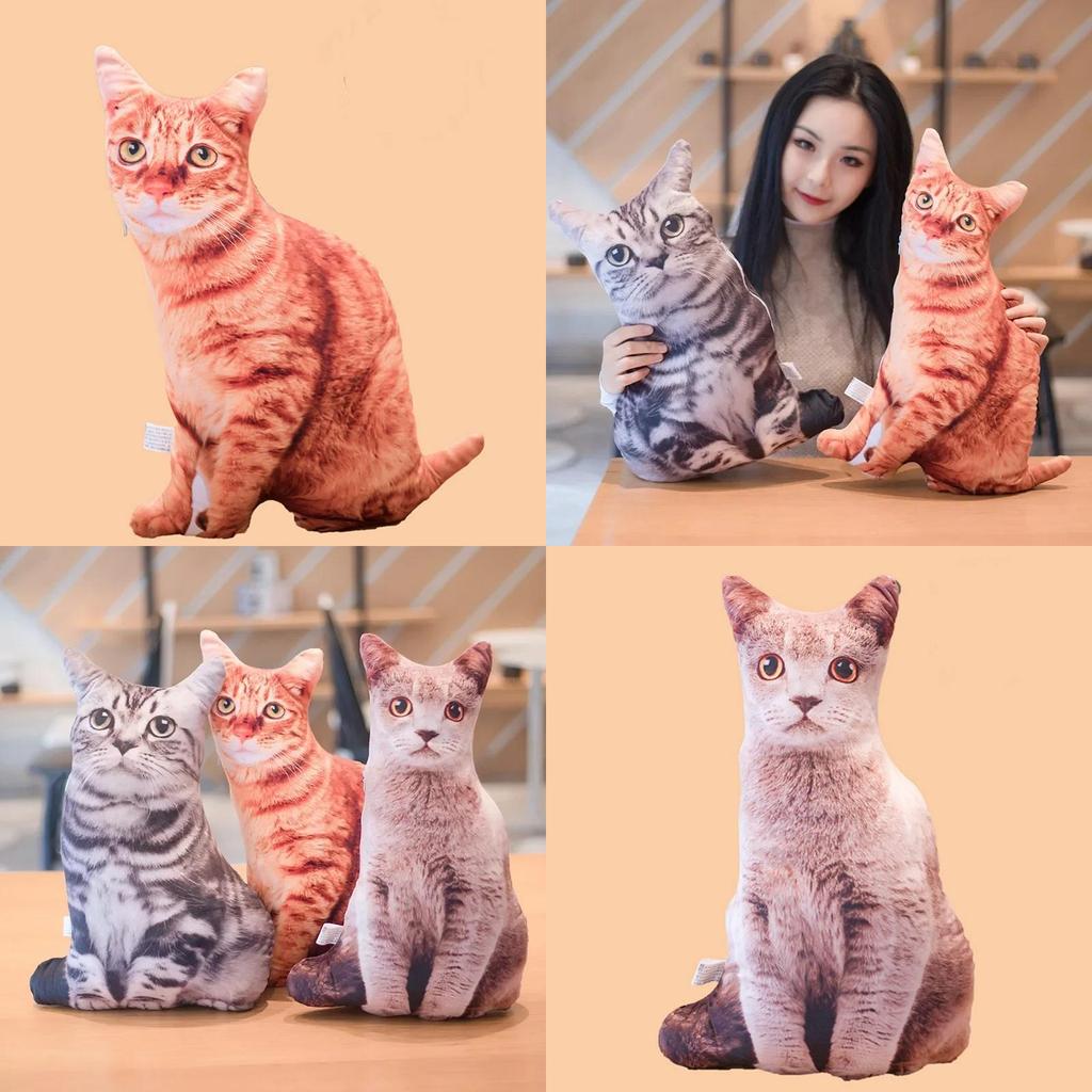 Симуляция кошки 3d Плюшевая мягкая игрушка Животное Кукла Украшение комнаты Подарок на день рождения