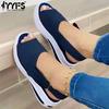 Shoes Women Platform Sandals 2021 Summer Ladies Comfortable Walking Elastic Fabric Velcro Sandals Women Casual Sandals