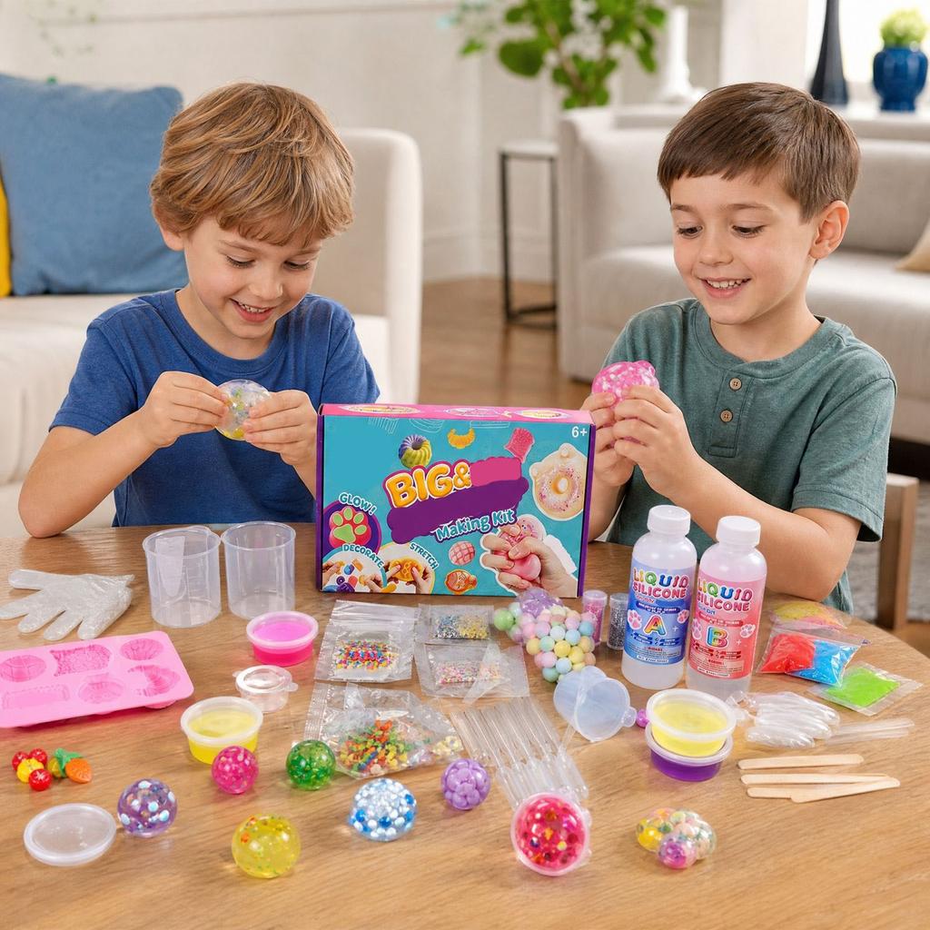 DIY Making Quick-Dry Silicone Set Soft and Toy with Fluorescent 0+0