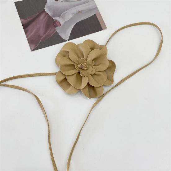 Пояс с цветочным принтом в стиле бохо для женщин и девочек, тонкий пояс из искусственной кожи с цветочным принтом для свадебного платья