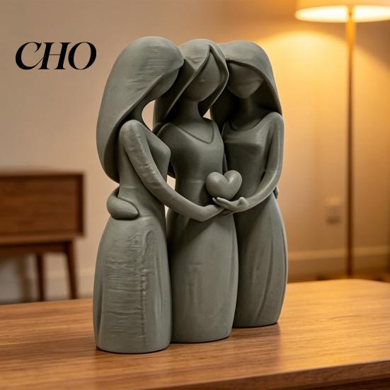 Изящная Детальная Фигурка Статуя Дружбы Сестер 3D Печать 3 для Гостиной Современная Минималистичная Скульптура Комнаты Офиса Общежития Квартиры Домашний Декор Искренний