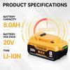 2 шт. DCB200 20 В 8,0 Ач Замена для аккумулятора Dewalt 20 В Литий-ионный Совместим с аккумулятором Dewalt Беспроводными электроинструментами DCB200 DCB201 DCB203 DCB206