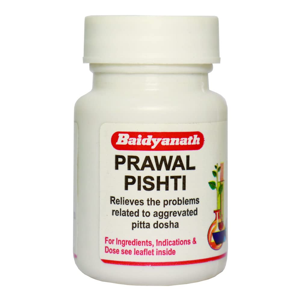 Baidyanath Prawal Pishti Ayurvedic Digestive Support Supplement 10 gm X Pack of 4 for Well-Being