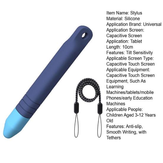 Детский стилус с защитой от скатывания, универсальный сенсорный экран, емкостный стилус, противоскользящий, плавное письмо с креплением для iPad Air Mini Pro