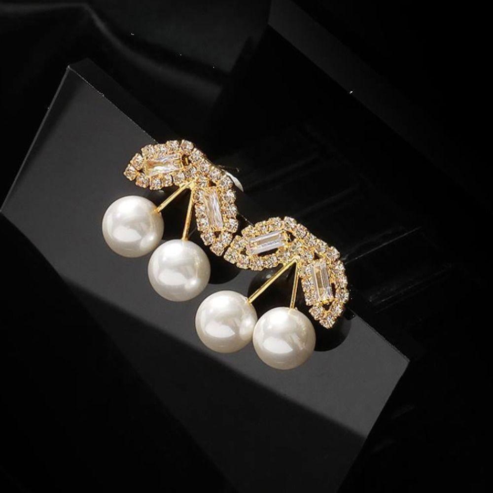 Серьги-гвоздики с красной вишней, серьги с сладкими фруктами, женские ювелирные изделия, висячие серьги