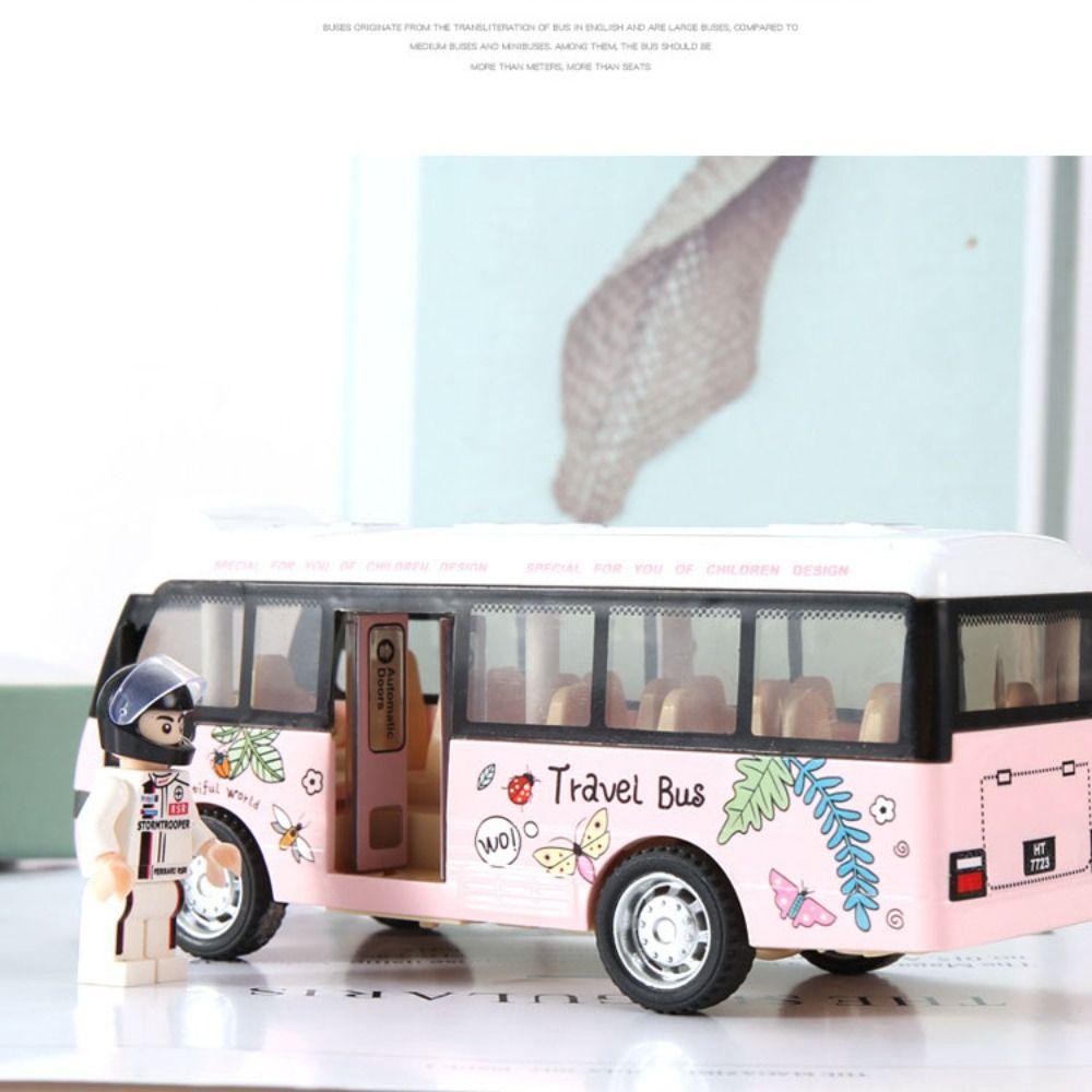 Изысканная модель туристического автобуса 4 колеса Городской туристический автомобиль Имитация модели автомобиля Подарки для детей