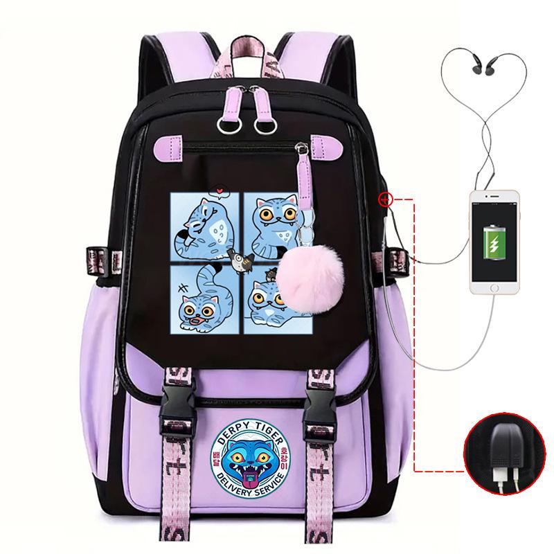 Мультфильм «Охотники на демонов» Модный детский рюкзак с принтом Легкий рюкзак для учеников начальной и средней школы Кампус Школьная сумка Нейтральный