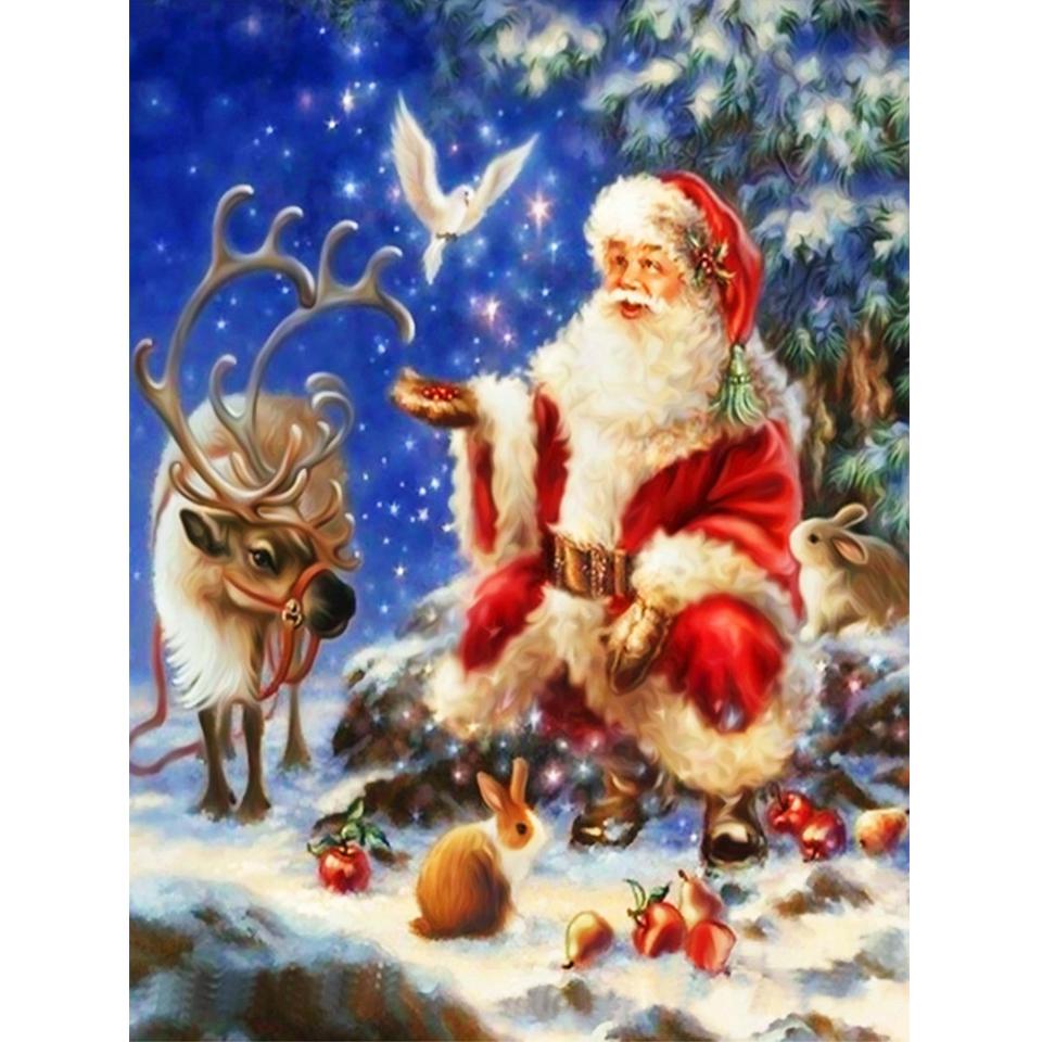 5D алмазная живопись Рождественский полный круглый комплект вышивка мозаика картина вышивка крестиком настенная наклейка подарок DIY украшение дома