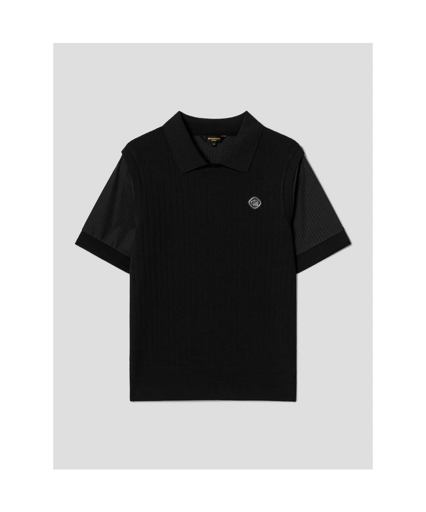 BEANPOLE GOLF [B_Under] Women'S Knit Hybrid Collar Short Sleeve T-Shirt - Black