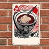 One piece of Chinese-style ramen iron hanging tag, a creative kitchen decoration, home wall art craft gift, suitable for food lo