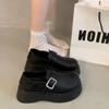 Matte Retro Black British Style Small Leather Shoes Women's 2025 New Spring and Autumn Thick-soled Versatile Mary Jane Single Shoes