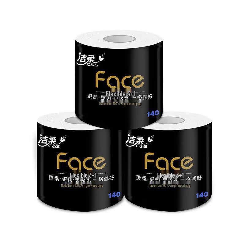 Туалетная бумага Jie Rou Серия BlackFace 4-слойная