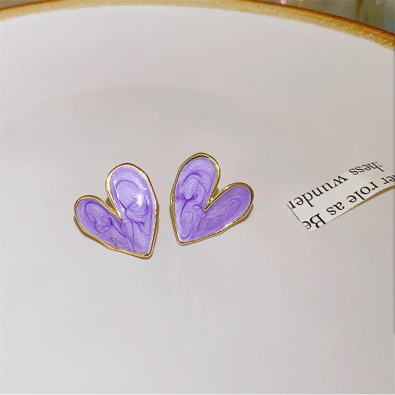 New Geometric heart ear studs earrings For Woman Fashion Korean Jewelry Temperament Girl's Daily Wear earrings