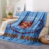 1PC Custom Name West Ham United Patterned Flannel Blanket Suitable For All Seasons for Home Decor Warmth and Comfort Gifts Holiday Present