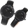 Soue Pair Watch A Basics Pair Watch Pair Couple 38mm X 30mm Size Leather Belt Leather Band Black Black Dial [SOUE] Women's Men's