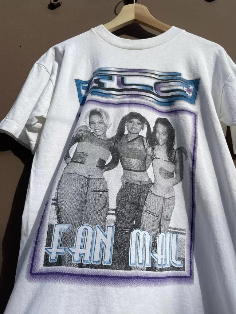 99-00s TLC Fan Mail T-shirt Rap Rnb Hiphop White Short Sleeve Unisex Tshirt