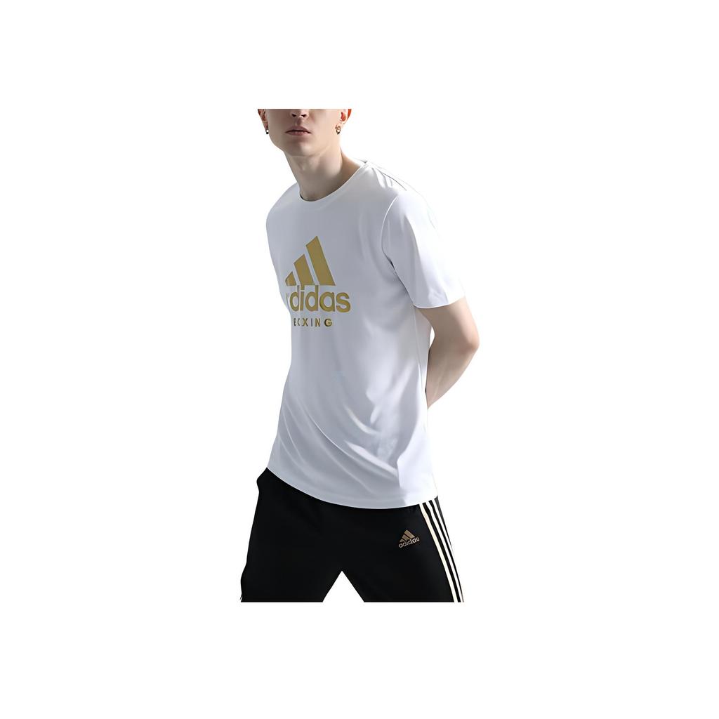 Adidas Breathable Comfortable Printed Casual Sports Short Sleeve T-Shirt Men Tops White ADICTB