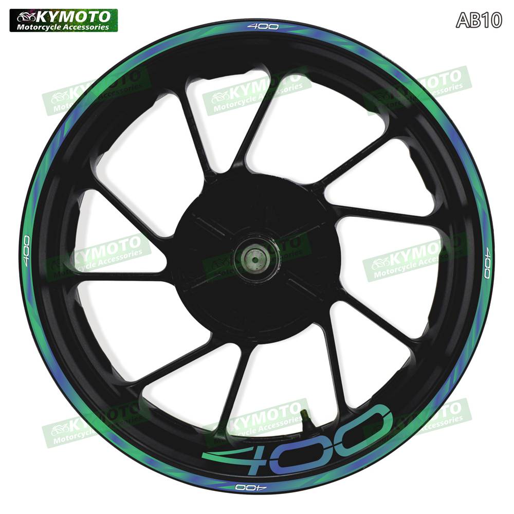 For Z400 Z 400 motorcycle accessories 17-inch front and rear wheel stickers fairings wheel hub gradient reflective decals