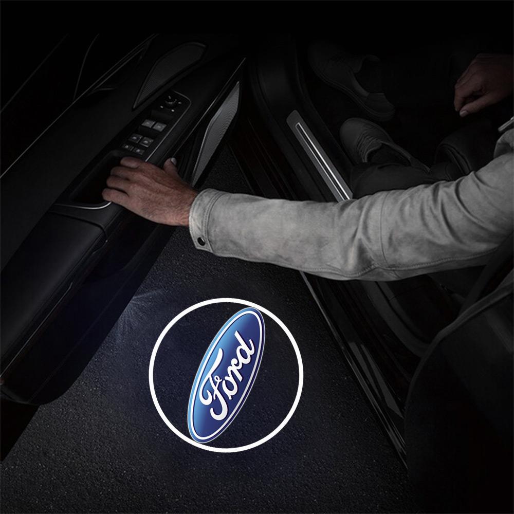 Car Sticker Car LED Door Projector Lamp Laser HD Welcome Courtesy Lights Decoration For Ford Escape Edge Mondeo Taurus Fusion Mu
