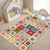 Light Luxury Moroccan Vintage Rug Flowers Retro Rug Non Slip Washable Soft Area Rug for Living Room Kids Room Entryway