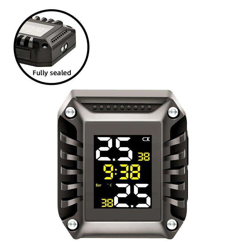 E-ACE Монитор давления в шинах мотоцикла TPMS Цифровой дисплей Внешняя мотосигнализацияБеспроводной датчик давления в шинах