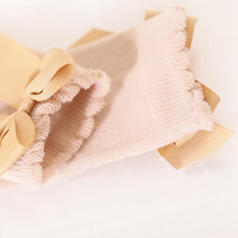 Детские носки, носки средней длины для девочек, однотонные детские носки с бантом