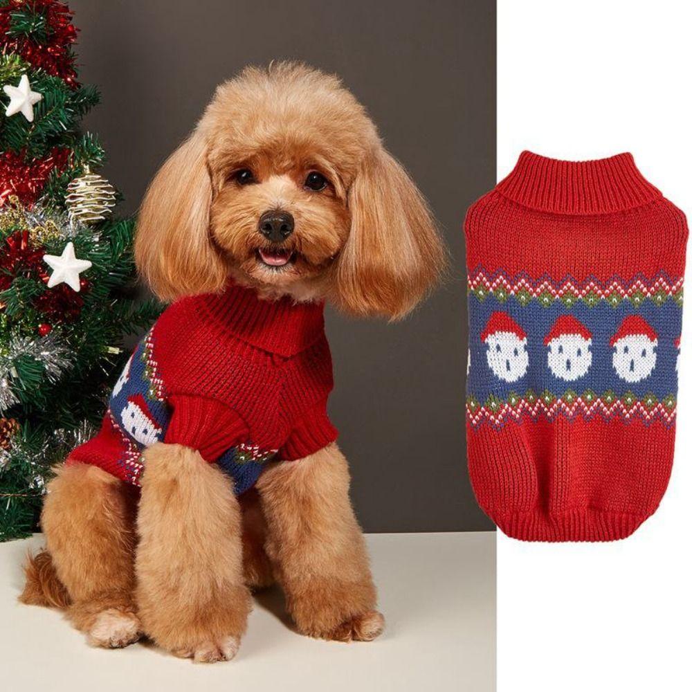Knitwear Pet Sweater Puppy Pet Turtleneck High Quality Cat Clothes  Christmas Decoration