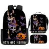 Pixel Halloween Student School Bag Cartoon School Bag Children's Backpack Anime Backpack Satchel