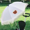 Stroller Umbrella with Tassels Clamp UPF 50+ Sun Protection Adjustable Rotary Waterproof Windproof Outdoor UV Blocking Pram Umbrella Parasol