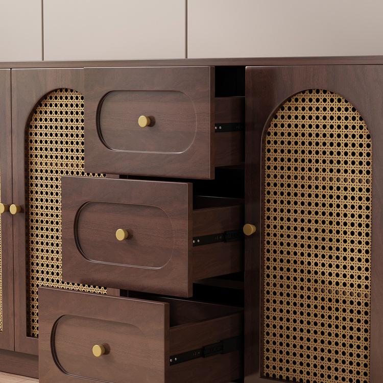 Chinese Sideboard & Integrated Storage Cabinet with French Rattan – Dustproof with Drawers