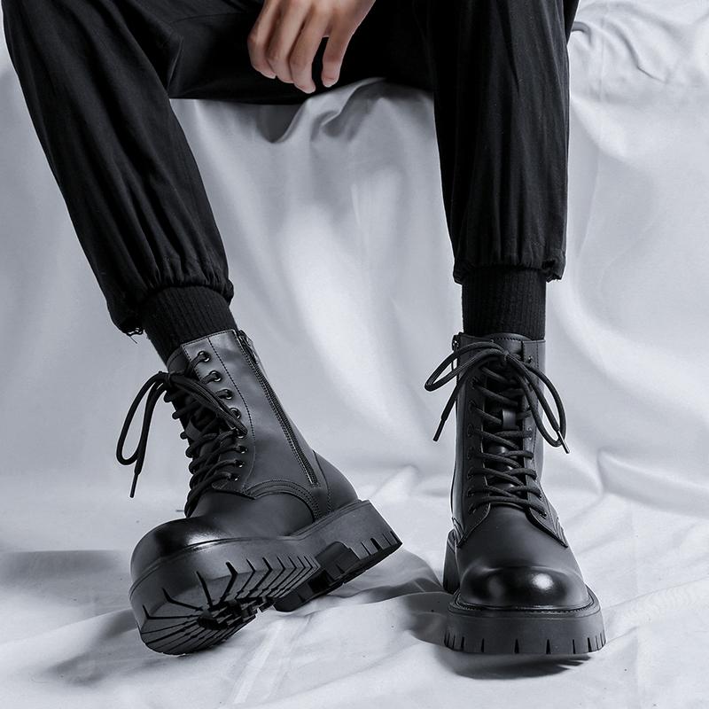 Luxury Brand British Style Winter Boots Men Thick Soled Footwear Classics Leather Shoes Retro Work Business Boots Cowboy Boots