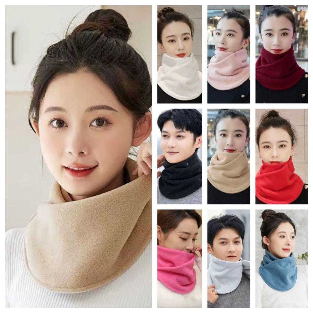 Multifunctional Fleece Neck Scarf Solid Color Plush Neck Cover Sweet Plush Neck Protector Winter