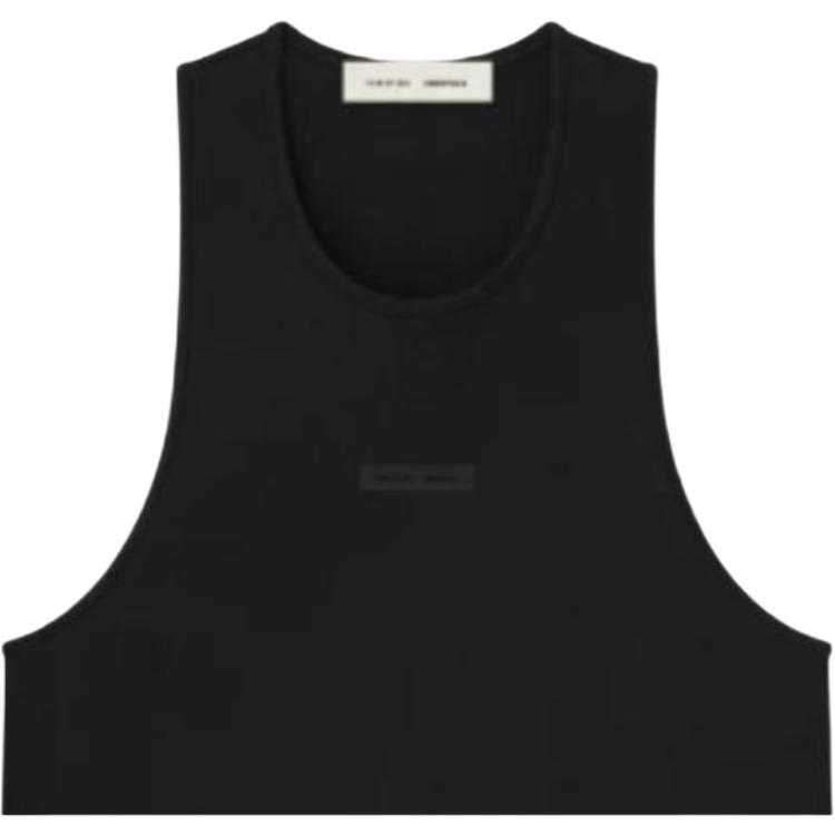 Fear of God Essentials FW25 Весенняя коллекция 2 Винтажный крой Майка Мужские топы Иссиня-черный 125SP254230F